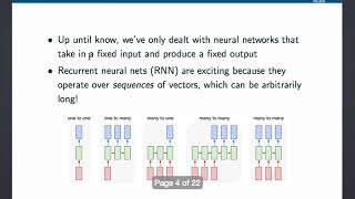 Deep Learning Decal Fall 2017 Lecture 3 Recurrent Neural Networks [upl. by Lered]