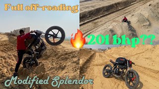 Modified cafe racer bike 🔥🔥 Best in budget offroading capabilities 👍👍 modified splendor [upl. by Atterys216]