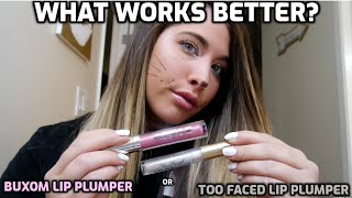 WHICH LIP PLUMPER WORKS BETTER BUXOM FULLON™ PLUMPING GLOSS or TOO FACED LIP INJECTION EXTREME [upl. by Hallsy]