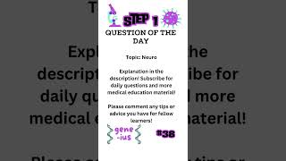 USMLE STEP 1 Question of the Day 38 usmlestep [upl. by Anihpled]