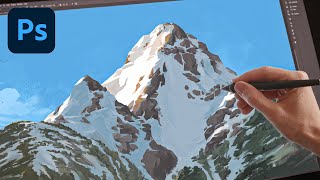 How to Paint a MOUNTAIN  in Photoshop [upl. by Freeland]