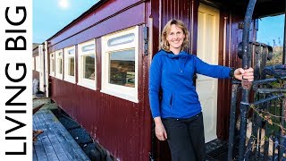 Old Railway Carriage Converted Into Stunning OffGrid Home [upl. by Acirtal747]