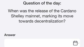 26th September Time Farm Answer Today When was the release of the Cardano mainnet [upl. by Aztinaj]