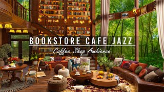 Morning Jazz at Bookstore Cafe Ambience ☕ Jazz Instrumental Music for Studying Working and Relaxing [upl. by Clo]