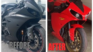 How to Paint a Motorcycle at Home Yamaha R1 [upl. by Nais723]