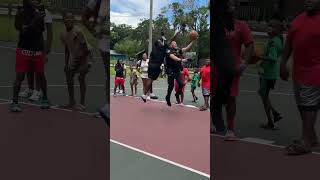 Sarasota Police Officer Grahling plays basketball with students in North Sarasota [upl. by Redienhcs771]