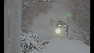 Amtrak Arrives In Bangor In 24 inches of Snow 11122019 [upl. by Pancho435]