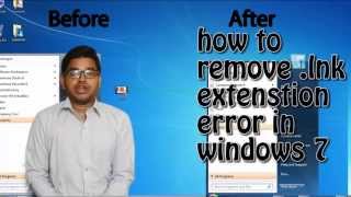 how to remove lnk extension error in windows 7 [upl. by Fadil]