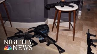 Surveillance Video Shows Vegas Gunman Methodically Bringing Suitcases Of Weapons  NBC Nightly News [upl. by Sukul350]