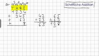 Schriftliche Addition erklärt [upl. by Amethist]