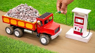 diy mini truck loading stone from crusher machine science project sanocreator [upl. by Assillam844]