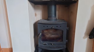 SWEEPING A CARRON 5Kw WOOD BURNING STOVE [upl. by Llirrem]