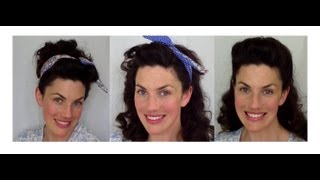 BACK to SCHOOL EASY vintage RETRO inspired HAIRSTYLES  Fitfully Vintage [upl. by Neleag]