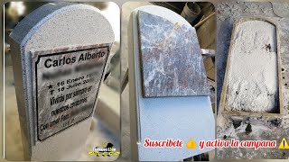 DIY como hacer LÁPIDA para TUMBAS cemento y GRANITO PULIDO how to make HEADSTONE terrazzo tombstone [upl. by Richlad]