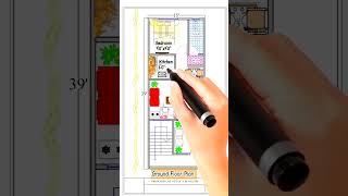 15x39 Floor Plan for house design 🏡 viralvideo trend shortvideo floorplan [upl. by Ibmat287]