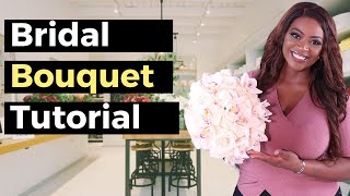 How to Make a Bridal Bouquet with Fresh Flowers In 2020  Wedding DIY [upl. by Egiap]