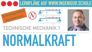 Normalkraft – Auflagerreaktionen und Schnittgrößen eines Einfeldträgers – Technische Mechanik 1 [upl. by Willing516]