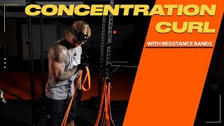 Resistance Bands Arm Exercise Concentration Curls for Biceps [upl. by Ciaphus659]