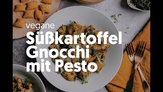 Süßkartoffel Gnocchi mit Pesto vegan [upl. by Sheeb]