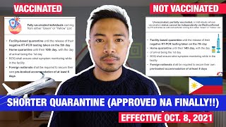 SHORTER QUARANTINE PROTOCOL FOR OFWS amp NONOFWS APPROVED GOOD NEWS SA MGA UUWI NG PILIPINAS [upl. by Ellebasi643]