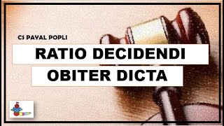 What is Ratio Decidendi  What is Obiter Dicta  Difference between Ratio Decidendi amp Obiter Dicta [upl. by Avivah]