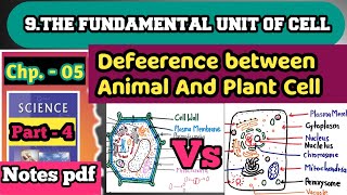 Defference Between Plant And Animal Cell Plant Animal cell [upl. by Lodovico]