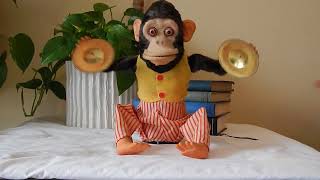 VTG 195060S CK Musical quotJolly Chimpquot Cymbals Toy Monkey WORKING Japan [upl. by Sherry]