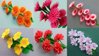 6 Easy Paper Flowers Most Views on Youtube Channel  DIY [upl. by Alicia]