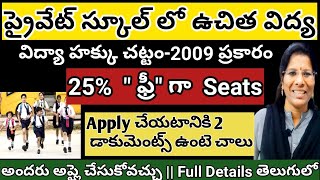 FREE EDUCATION IN PRIVATE SCHOOLS in AP202425 FREE SEATS for STUDENTSFULL DETAILSnotification [upl. by Areis547]