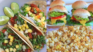 ¡3 RECETAS PARA FIN DE SEMANA HAMBURGUESAS TACOS Y PALOMITAS Transición Vegana [upl. by Anadroj]