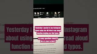 MS Word Read Aloud Function Catches Typos Author Tip authortips [upl. by Rheinlander]