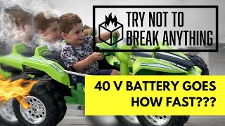 40v Battery in a Powerwheels is absolutely insane UNCOMFORTBLY FAST [upl. by Artimid]