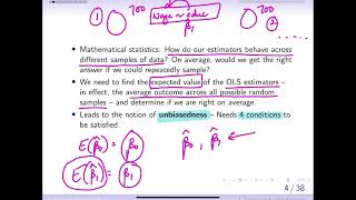 25a1 Unbiasedness of OLS estimators part 1 [upl. by Koran]