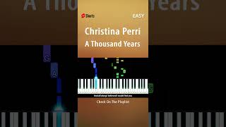 Christina Perri  A Thousand Years  EASY Piano TUTORIAL by Piano Fun Play youtubeshorts shorts [upl. by Aehtela]