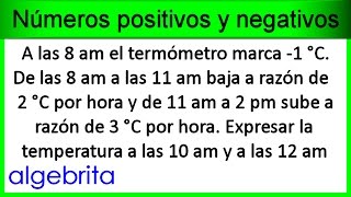 Variación de temperaturas con el tiempo Números positivos y negativos 183 [upl. by Camus197]