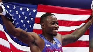 Team USAs Grant Holloway wins Olympic gold medal in 110 hurdles [upl. by Persis]