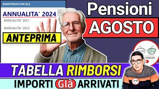 📌 PENSIONI AGOSTO 2024 ✅ VERIFICA in ANTEPRIMA IMPORTI RIMBORSI 730 INCREMENTI CONGUAGLI CEDOLINO [upl. by Ardnekan]