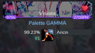 270BPM Live Aricin  Yuyoyuppe  Palette GAMMA Visions 9923 1 💖 1❌  osu [upl. by Nivag387]