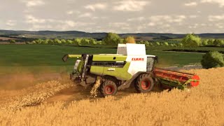 Claas and Fendt equipment Wheat harvest and planting oilseed radish [upl. by Eiliab]