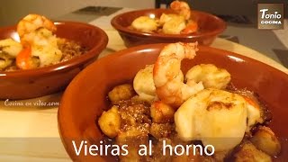 VIEIRAS al horno receta fácil y rápida  Navidad  Tonio Cocina 190 [upl. by Idyh]