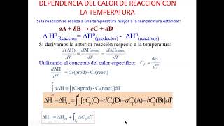 Video termoquimica calor de reaccion variacion con la temperatura Cp constante [upl. by Laurice]