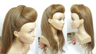 Easy Front Puff Hairstyle For Long Hair Tutorial [upl. by Wertz]