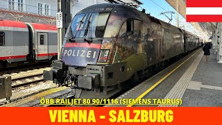 Cab Ride Wien Vienna  Salzburg part of ÖBBWestbahn Austria train drivers view in 4K [upl. by Roley]