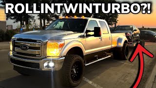 F350 DUALLYS FIRST BIG TOW PICKING UP A HAGGARD GARAGE CAR [upl. by Aneed]