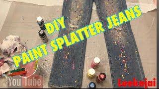 DIY PAINT SPLATTER JEANS [upl. by Ludewig]