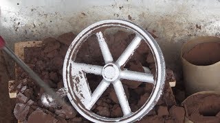 Metal Casting at Home Part 73 Flywheel from 3D Printed Pattern [upl. by Devlin976]