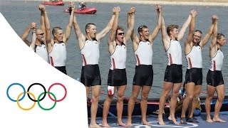 USA win first Rowing gold for 40 years  Mens Eight Athens 2004 [upl. by Genesia]