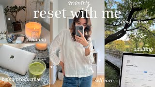 monthly reset with me  life glow up cleaning goal setting amp selfcare [upl. by Nealah]