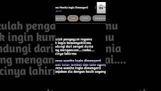 karena wanita ingin dimengerti videoshort liriklagu lirik beranda lirikgoogle music [upl. by Suertemed]