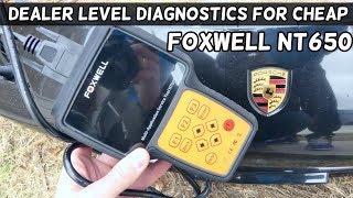 FOXWELL NT650 SCANNER REVIEW AND TEST on BMW and Porsche [upl. by Nylodam]